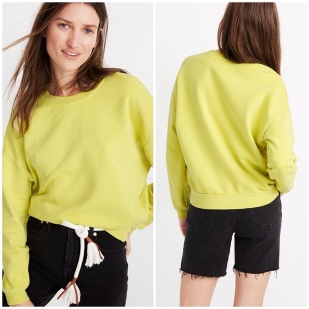 💋Madewell Neon Yellow Sweatshirt size S